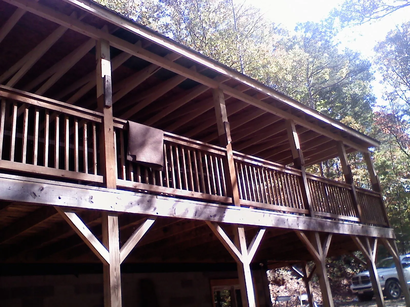 Timber framing under a new elevated porch and deck — Roof Leak Repair in Vardaman by Roofing Brothers